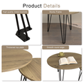 27.56'' Round Nesting Coffee Table Set Of 2, Circular Nesting End Table Set, Round Wooden Tabletop, And Sturdy Metal Base For Living Room, Bedroom, Brown Rustic Brown Round Wood Metal
