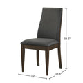 Set Of 2 Grey Fabric Upholstered Dining Chairs, Dark Walnut Solid Grey Dining Room Rectangular Dining Chairs Set Of 2 Fabric,Mdf
