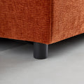 Mid Century Modern 3 Seater Sofa Couch For Living Room Modular Sectional Armless Sofa, Ultra Soft Chenille Fabric, Sturdy Frame, Comfortable And Stylish Furniture Orange Foam Chenille 3 Seat
