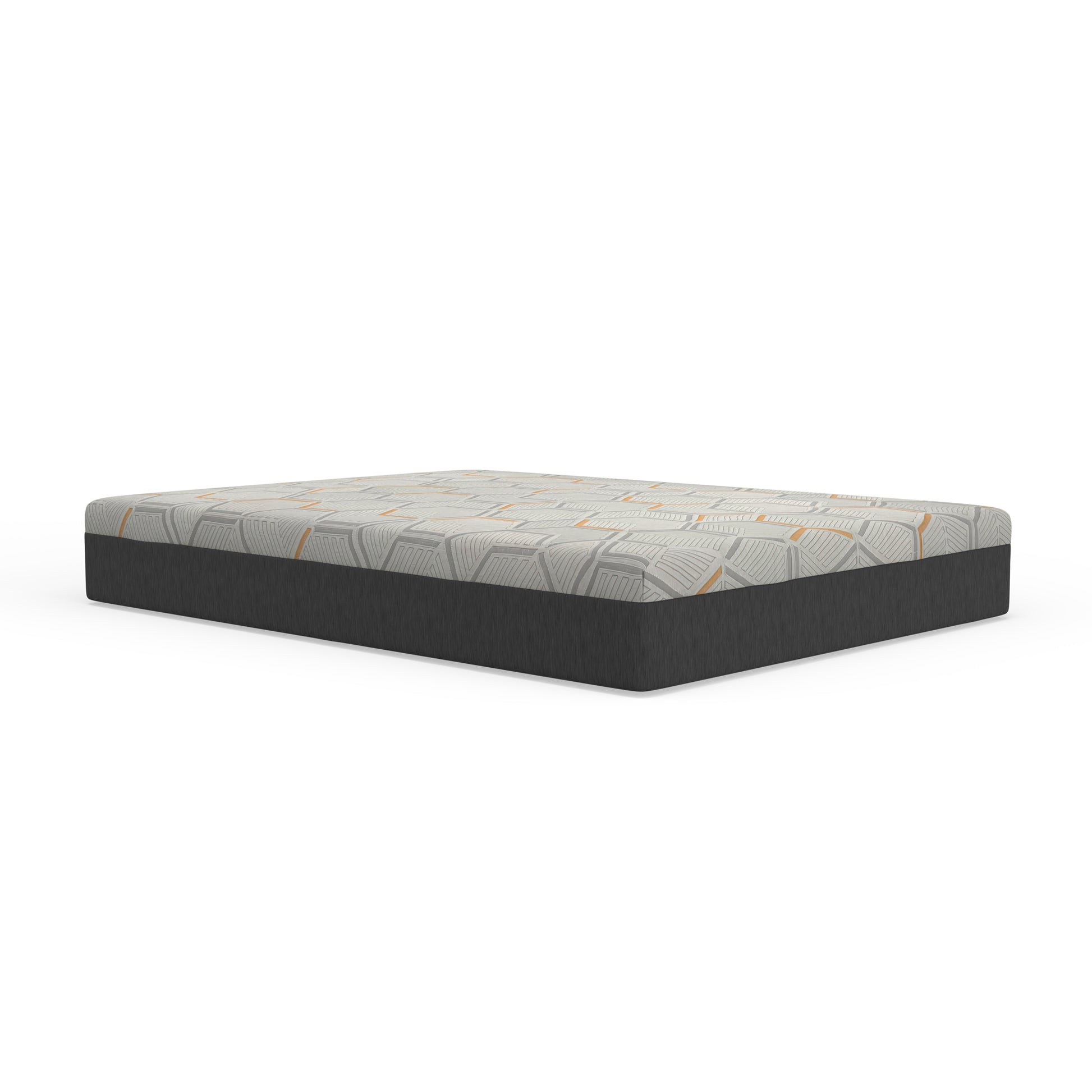 12" Copper Gel Cooling Memory Foam Mattress With Edge Support And Air Grid Base King Split Head Grey Foam Split King