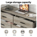 Wood Dresser With 6 Drawers, Wooden Storage Closet For Bedroom, Solid Clothes Cabinet With Sturdy Steel Frame, 48.58