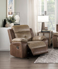 Plush Comfort Sofa Set 3Pc Brown Microfiber Upholstered Tufted Details Reclining Sofa Loveseat Reclining Chair Plush Arms Modern Living Room Furniture Brown Microfiber Wood Primary Living Space Contemporary,Modern Pillow Top Arms Plywood,Solid Wood 6