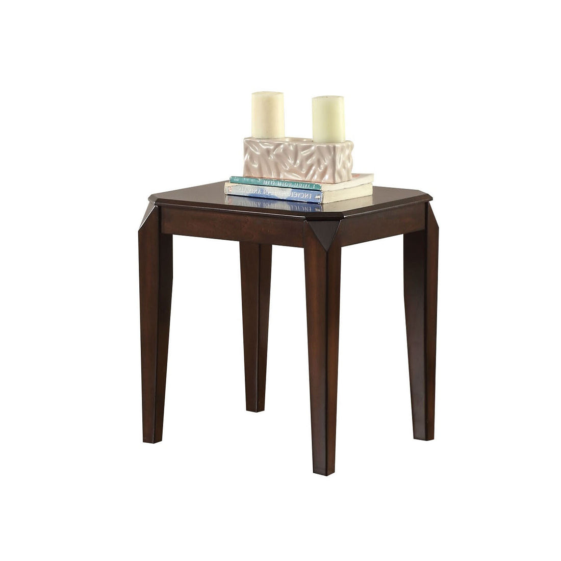 Walnut End Table With Tapered Leg Walnut Primary Living Space Poplar Square Wood