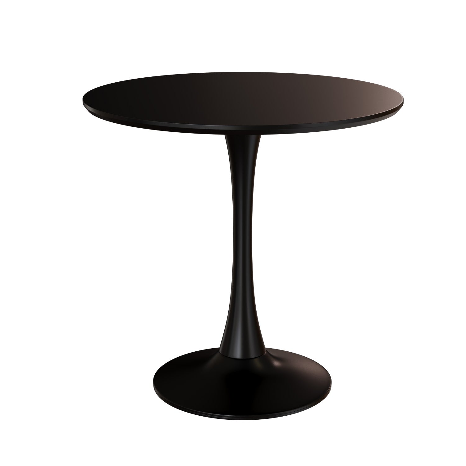 Black Round Dining Table, 31.5" Tulip Table Kitchen Dining Table 2 4 People With Mdf Table Top & Pedestal Base, Mid Century End Table Leisure Coffee Table Office Living Room Table Black Kitchen Round Mdf
