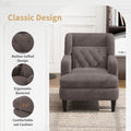 Upholstered Accent Chair Tufted Armchair For Living Room And Bedroom, Russet Brown Brown Birch Foam Teddy