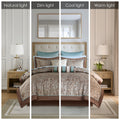 12 Piece Comforter Set With Cotton Bed Sheets Blue Brown Cal King California King Blue Brown Cotton