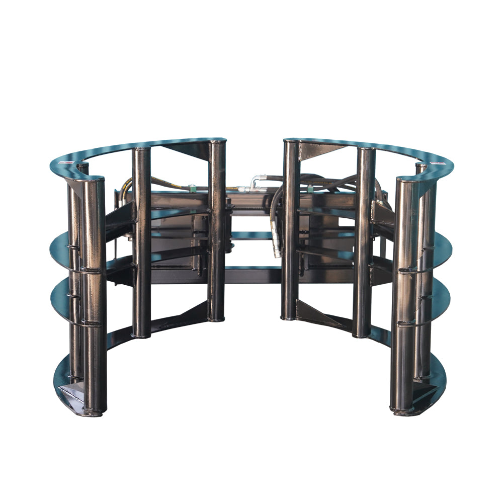 Round Hay Bale Grab For Skid Steer Black Steel
