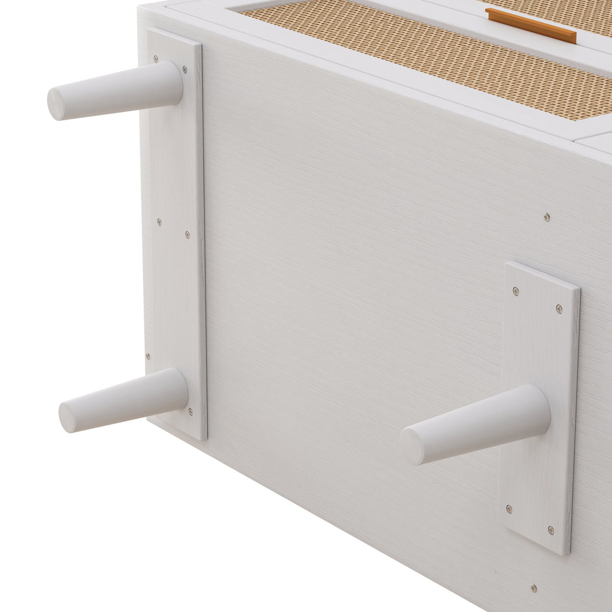 43.31"6 Drawers Rattan Storage Cabinet Rattan Drawer,For Bedroom,Living Room,White White Particle Board