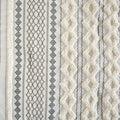 Cotton Printed Comforter Set With Chenille Ivory King Cal King King Ivory Cotton