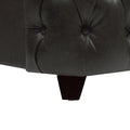 Brooklyn King Tufted Panel Bed Headboard And Footboard Set, Vintage Black Brown Faux Leather Box Spring Required King Black Vintage Wood Foam Faux Leather Faux Leather