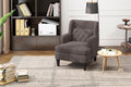 Upholstered Accent Chair Tufted Armchair For Living Room And Bedroom, Russet Brown Brown Birch Foam Teddy