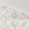 3 Piece Tufted Cotton Chenille Coverlet Set Ivory Taupe Full Queen Ivory Taupe Cotton