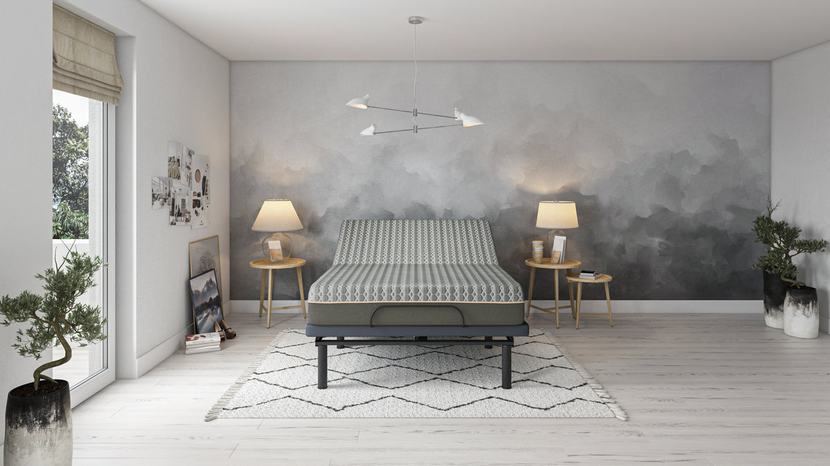 Copper Lux Hybrid 14" Queen Mattress With Copper Infused Contouring Memory Comfort Layer And Supportive Coil System Black Gray Foam Spring Queen