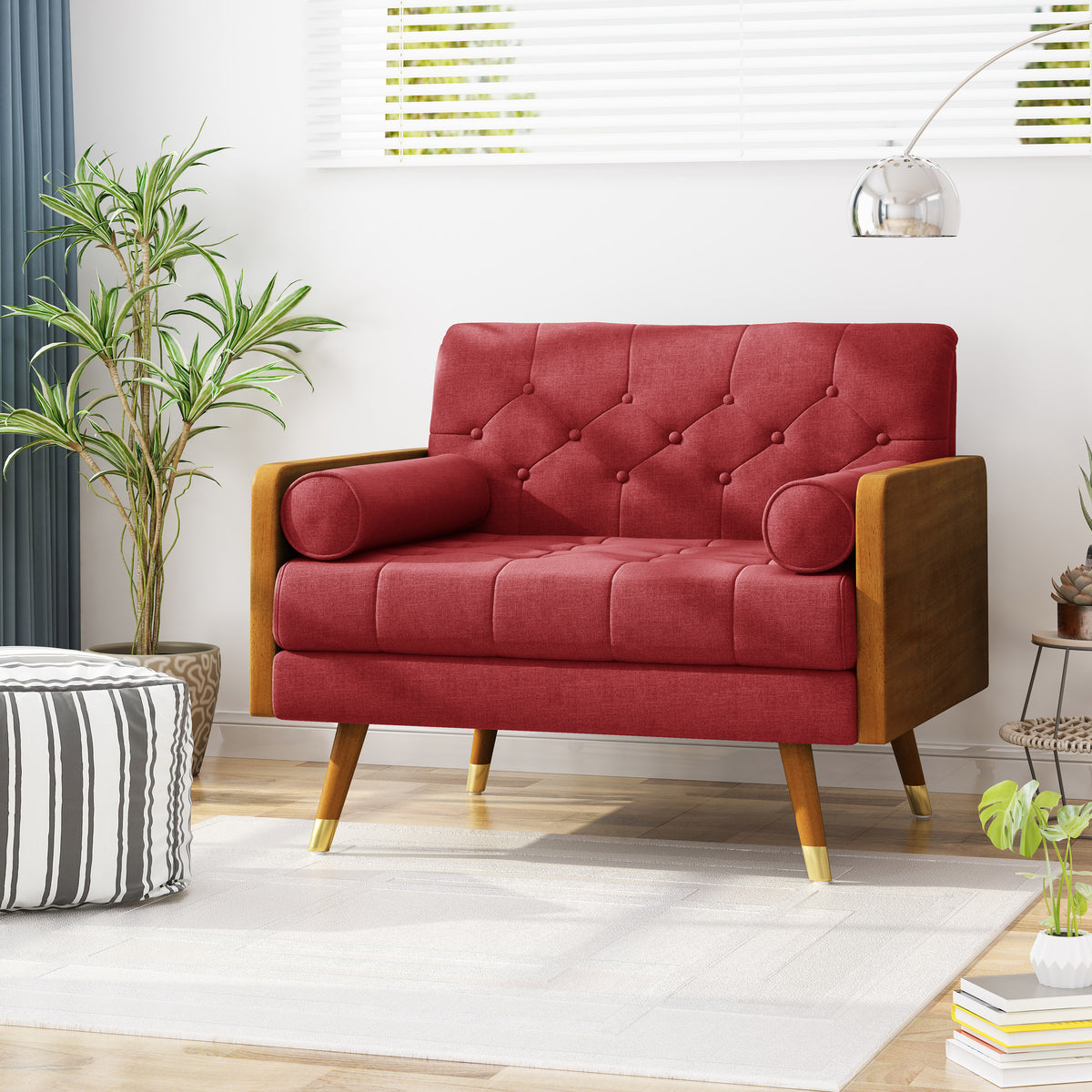 Club Chair Red Fabric