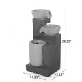 Ashford 3 Tier Fountain, Multi Gray, No Assembly Required Gray Polyresin
