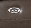 Brown Power Recliner With Pillow Top Arm Brown Genuine Leather Power Push Button Metal Primary Living Space Tight Back Push Button Pillow Top Arms Wood Fabric