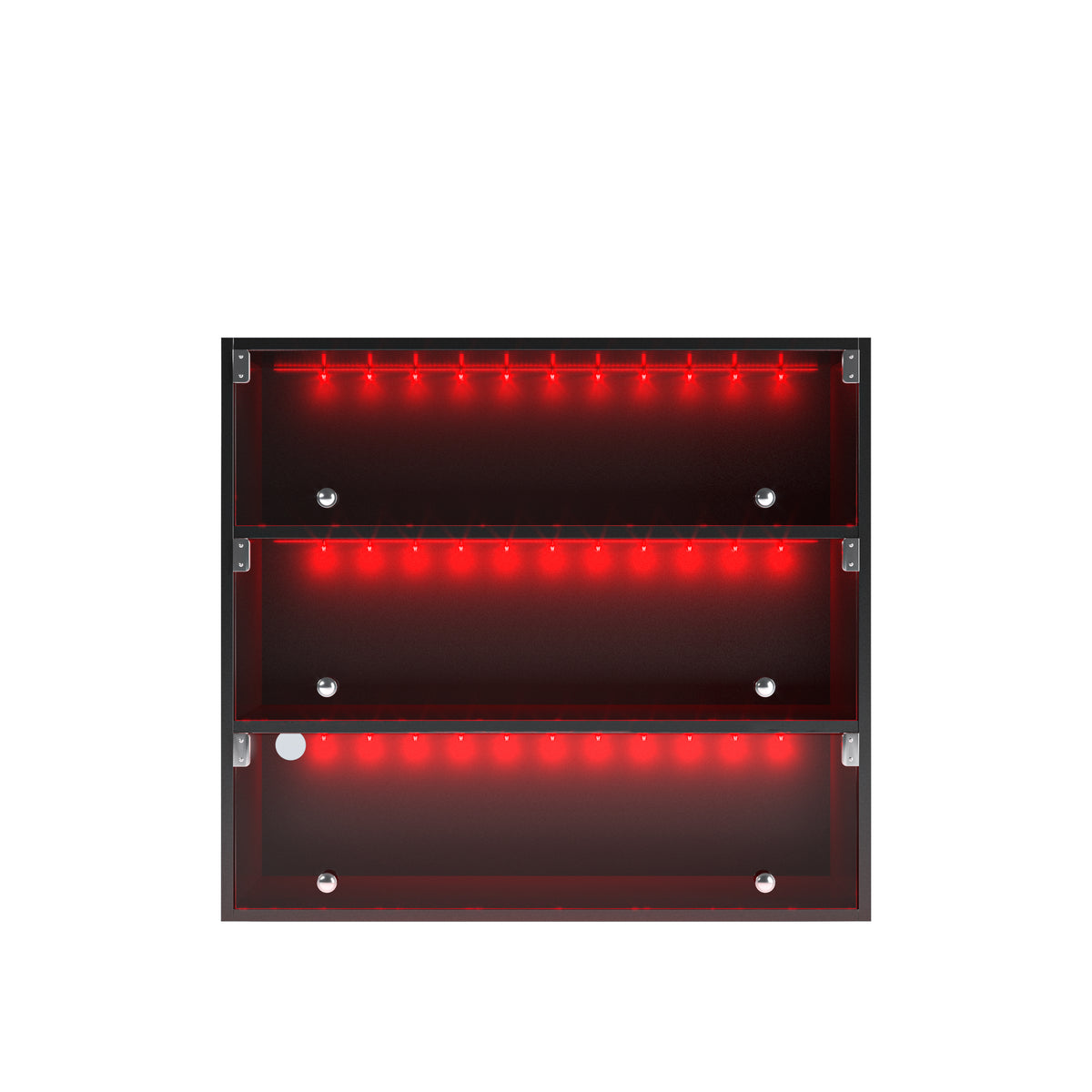 Black Led Light Shoe Box Three Layers With Glass Doors Freestanding 3 4 Shelves Black Primary Living Space Built In Lighting American Design Wood Glass
