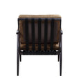 Berham Chestnut And Matt Iron Accent Chair With Metal Leg Chestnut Primary Living Space Genuine Leather