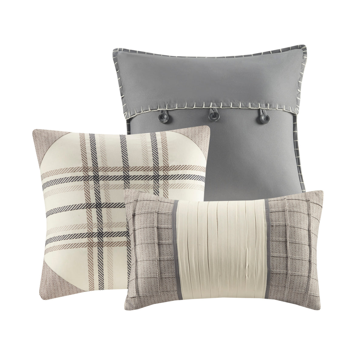 Full Queen 6 Piece Herringbone Duvet Cover Set Queen Multicolor Polyester