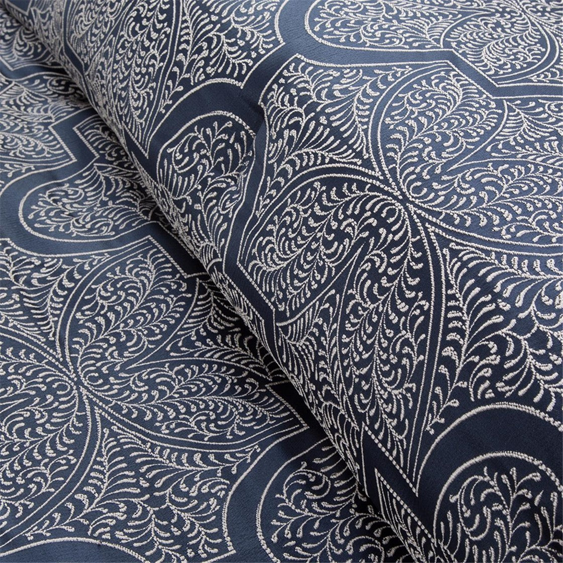 8 Piece Jacquard Comforter Set Navy Cal King California King Navy Polyester