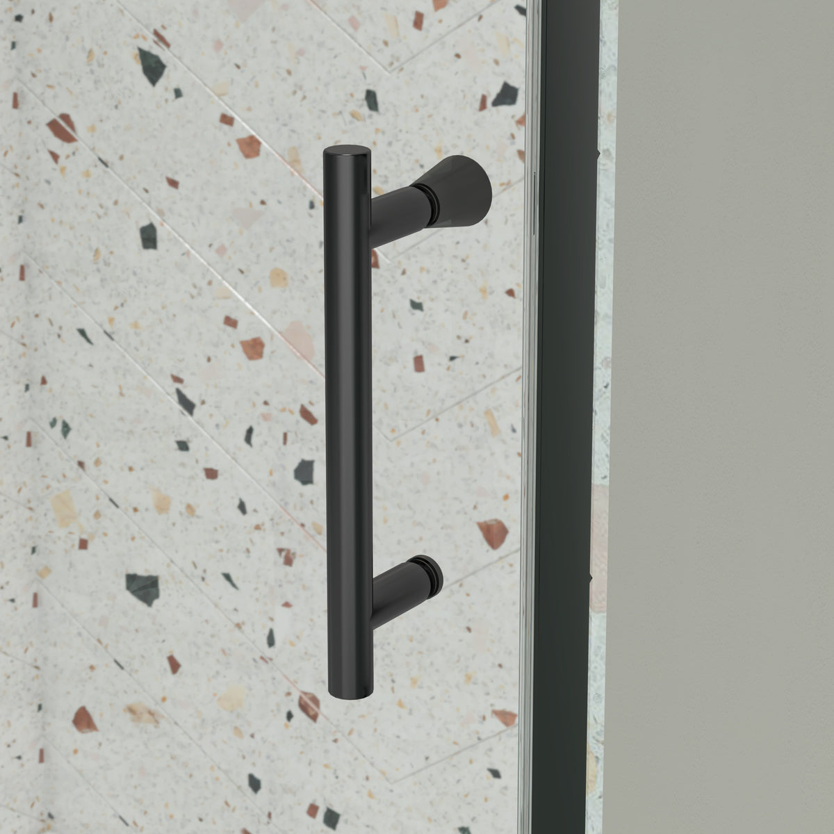44 48" W X 71" H Piovt Swing Glass Shower Door,Pivot Frame Sliding Shower Door With 1 4" 6Mm Clear Sgcc Tempered Glass,Matte Black Finish Shower Doors,Reversible Installation Matte Black Bathroom