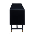 Blynn Midcentury Modern Media Console Black 60 69 Inches Mdf