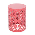 Outdoor Metal End Table Large Coral Iron