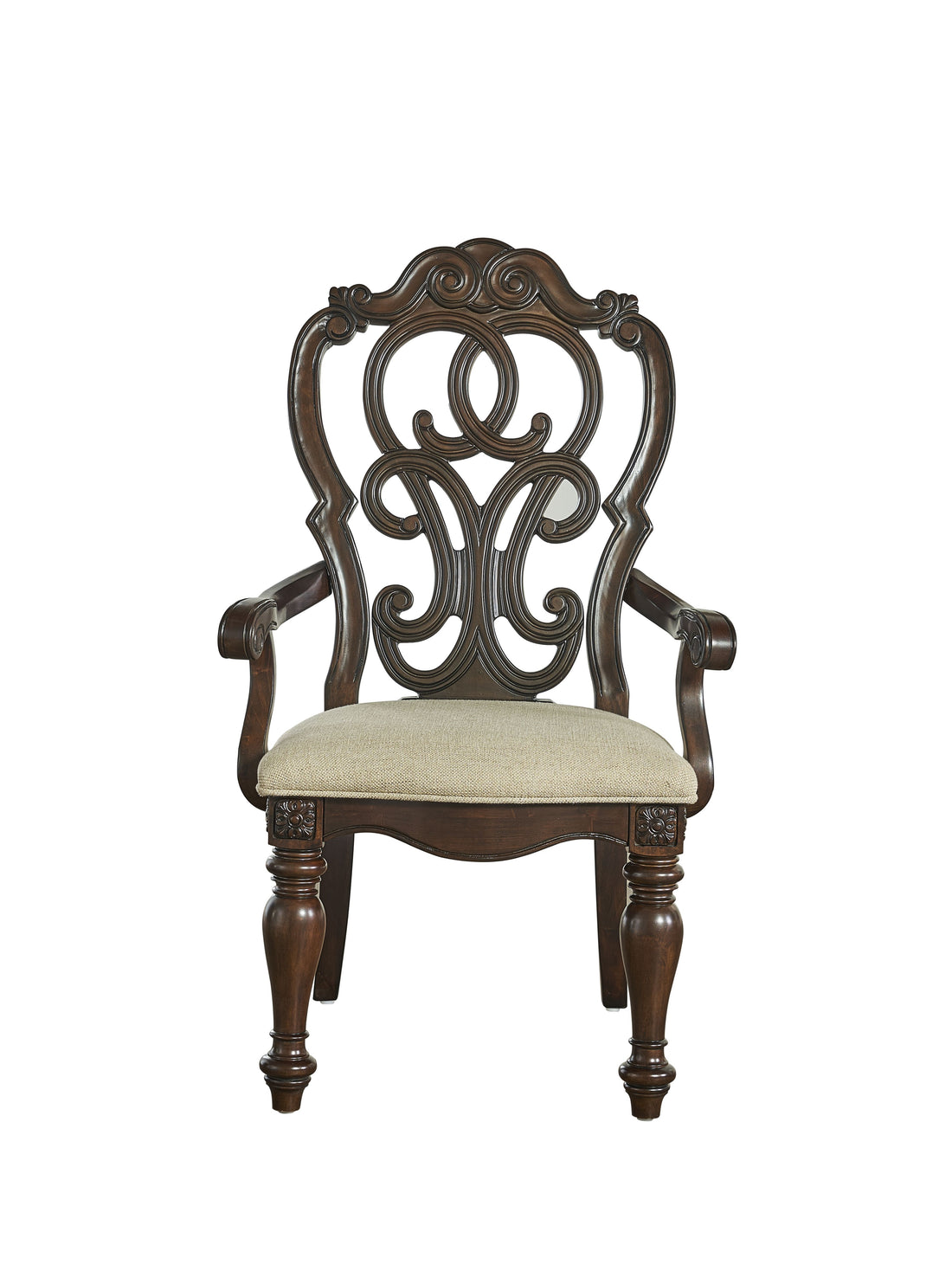 Royale Arm Chair Set Of 2 Dark Brown Dark Brown Fabric