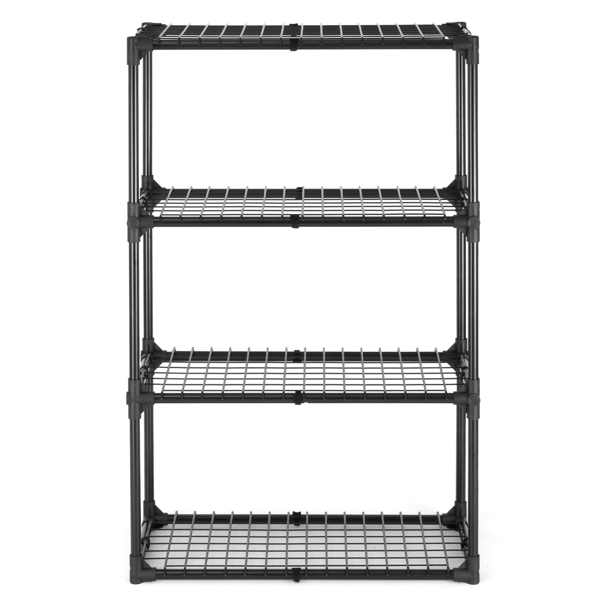 4 Shelf Wire Rack 1Pack With Cover Black Steel