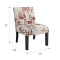 Verma Red Floral Accent Chair Red Foam Engineered Wood