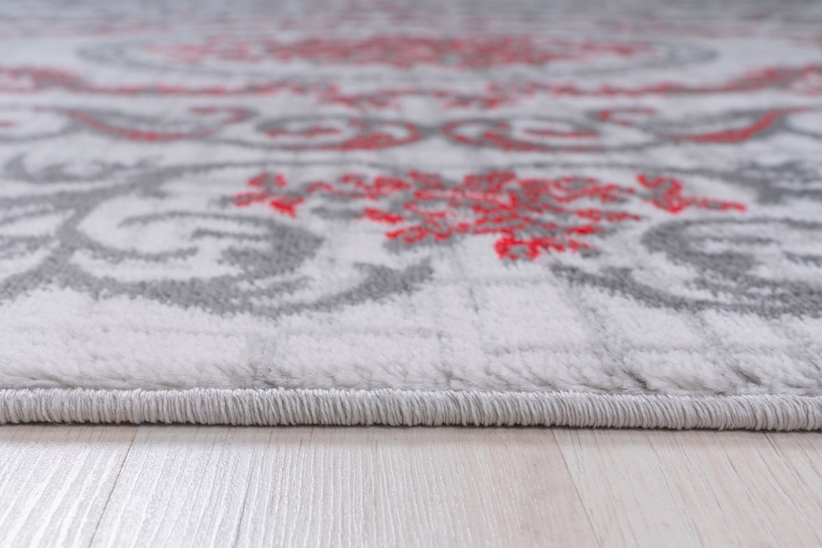 Jersey Area Rugs, Carpets For Livingroom, 7X10 Area Rugs ,3564 Grey Red Rectangle 8&10 Grey Red Contemporary Abstract Polypropylene