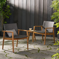 Bryan Club Chair Set Of 2 Natural Metal & Wood