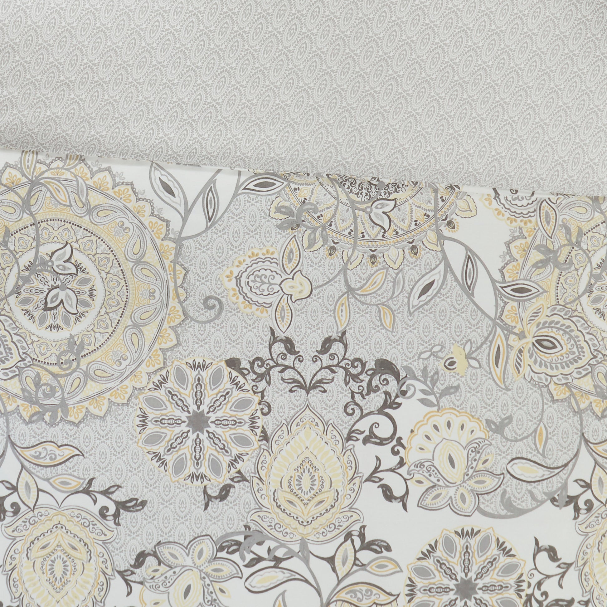 8 Piece Cotton Floral Printed Reversible Comforter Set Yellow King King Yellow Cotton