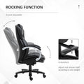 Vinsetto Big And Tall Executive Office Chair With Wide Seat, Computer Desk Chair With High Back Diamond Stitching, Adjustable Height & Swivel Wheels, Black Black Pu Leather
