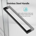 56 60 Inches W *76 Inches H Frameless Double Sliding Soft Close Shower Door In Matte Black,3 8 Inches 10Mm Thick Sgcc Tempered Glass Door Black Glass Metal