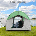 Outsunny Suv Tent, 2000Mm Waterproof Truck Tent With 3 Doors And Mesh Window, For 5 6 Person Camping Outdoor Travel, 7.5' L X 6.9' W X 6.9' H, Gray And Green Grey Polyester