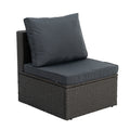 Patio Furniture, Outdoor Furniture, Seasonal Pe Wicker Furniture,7 Pcs Set Wicker Furniture With Lounger Sofa Yes Dark Gray Seats 6 Pe Rattan Iron Waterproof Fabric