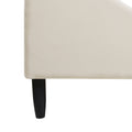 Aspen Vertical Tufted Modern Headboard Platform Bed Set, Queen, French Beige Performance Velvet Box Spring Not Required Queen Beige Wood Foam Velvet Velvet