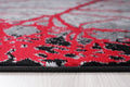 Jersey Area Rugs, Carpets For Livingroom, 7X10 Area Rugs ,2032 Black Red Rectangle 8&10 Black Red Contemporary Abstract Polypropylene