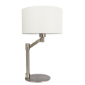 Horizon Brushed Nickel Table Lamp With On Off Switch Curved Metal Base Linen Shade Brushed Nickel,Silver,White Table&Floor Lamps Linen,Metal