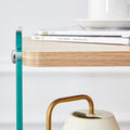 Three Layer Bedside Cabinet.The Board Is Made Of Mdf With Wooden Stickers, With Transparent Tempered Glass On Both Side.The Design Is Simple And Elegant, With Powerful Storage Function.Storage Cabinet Wood Mdf Glass