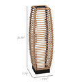 Outsunny Solar Floor Lamp, Outdoor Rattan Garden Lantern Pathway Light & Decorative Driveway Lighting With Auto On Off Led Lights For Porch, Yard, Lawn, Courtyard, Deck, Sand Brown Steel