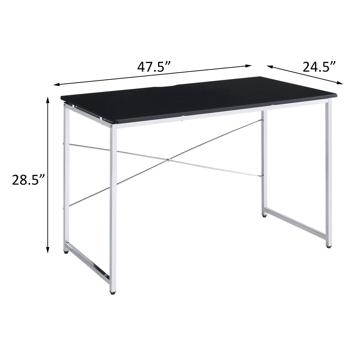 Black And Chrome Vanity Desk Black Silver Bedroom Modern Wood Metal