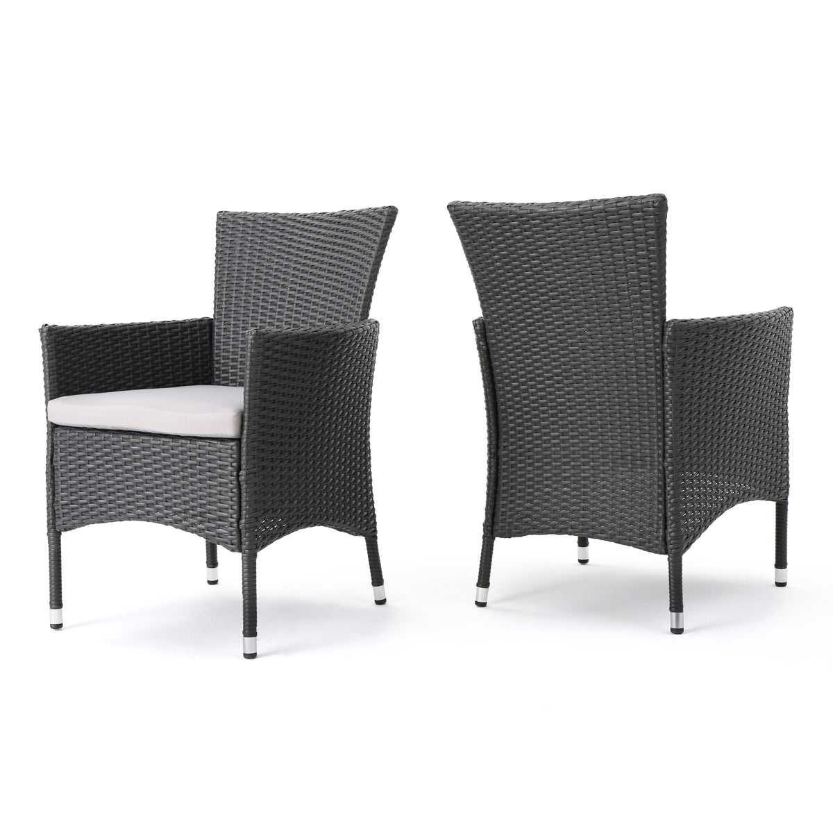 Malta Dining Chair Set Of 2 Grey Wicker