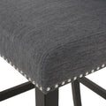 Vienna Contemporary Fabric Tufted Wingback 31 Inch Counter Stools, Set Of 2, Charcoal And Dark Brown Charcoal Fabric