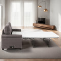 Stylish Pull Out Sofa Bed With Woven Polyester Fabric & Solid Wood Fram Espresso Wood Primary Living Space Extra Heavy Duty Rubberwood 2 Seat Antique Brown Polyester Soft Cushion Back American Traditional Square Arms Memory Foam And Polyurethane Foam