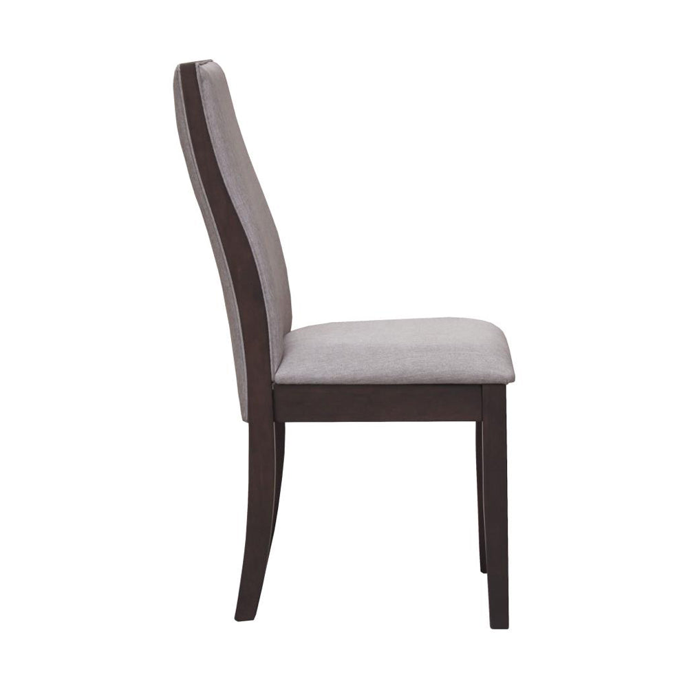 Set Of 2 Fabric Upholstered Dining Chairs In Espresso Solid Espresso,Taupe Dining Room Rectangular Dining Chairs Set Of 2 Fabric,Mdf