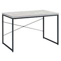 Antique White And Black Writing Desk With Metal Sled Base Black Grey Writting Desk Office Rectangular Wood Metal