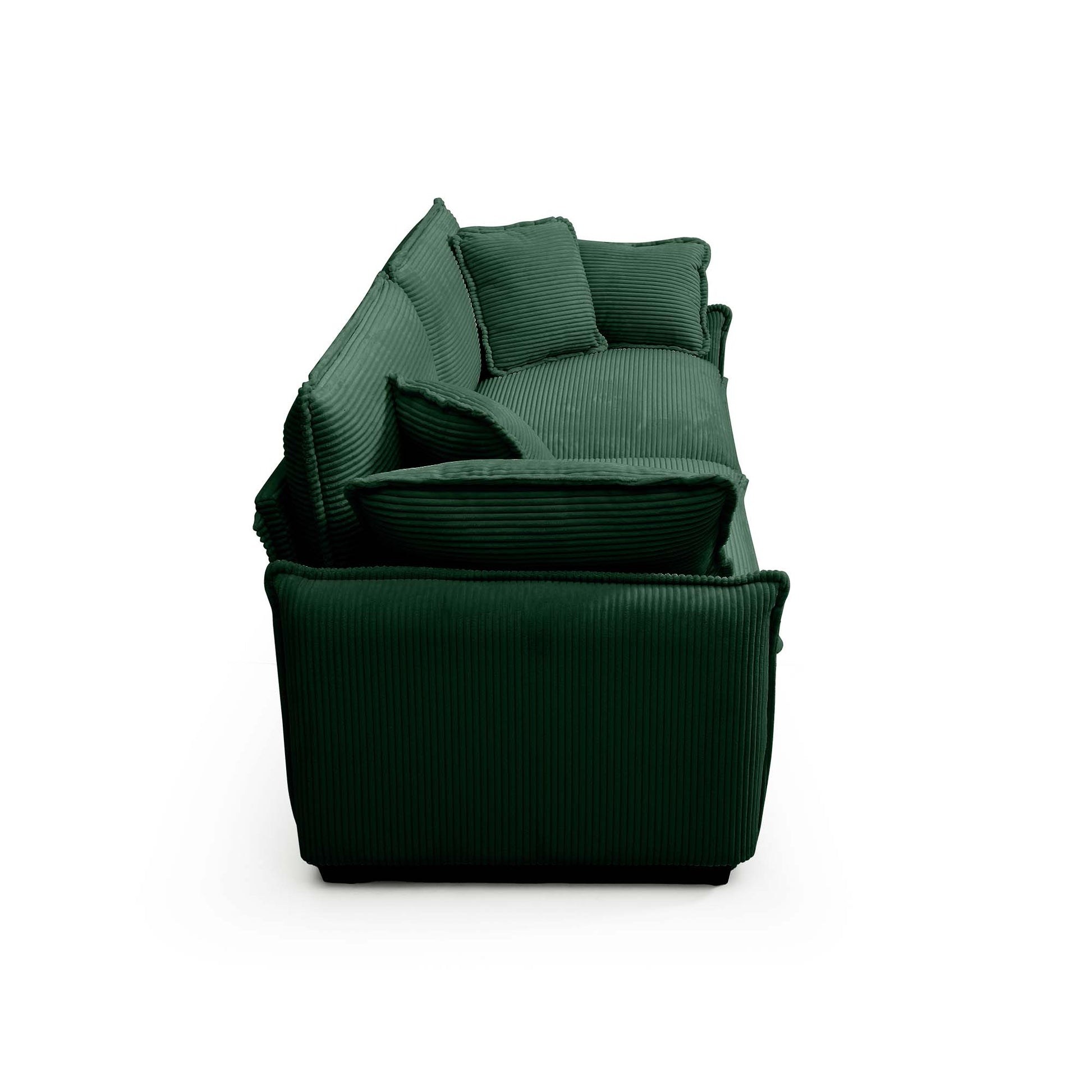 3 Piece Comfortable Oversized Sectional Sofa, One Single Sofa And One 2 Seater Sofa And One 3 Seater Sofa ,Green Corduroy Deep Seat Sofa Green Corduroy 6 Seat