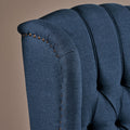 Dark Blue Tufted Fabric Arm Chair Recliner Dark Blue Polyester